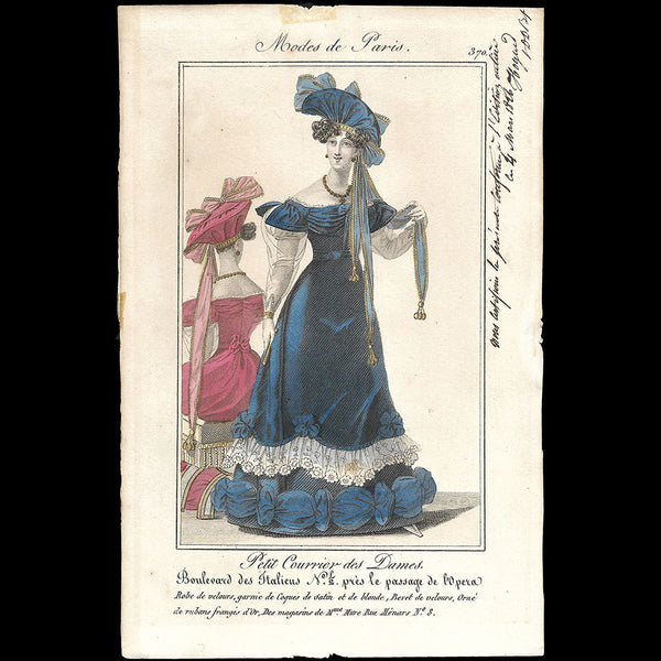 Petit Courrier des Dames, planche n°370 annotée par Hoguet (4 mars 1826)