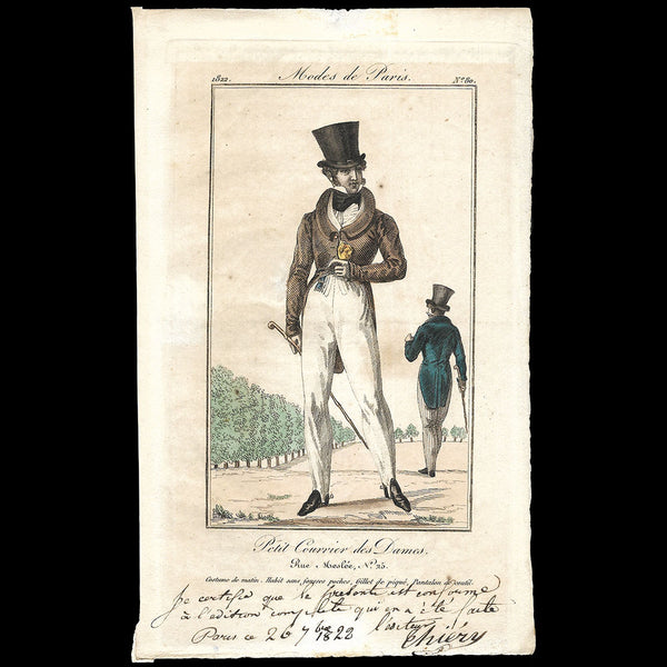 Petit Courrier des Dames, planche n°80 annotée par Thiery (26 juillet 1822)