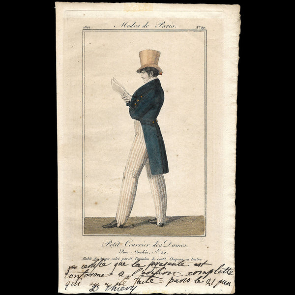 Petit Courrier des Dames, planche n°59 annotée par Thiery (21 juin 1822)