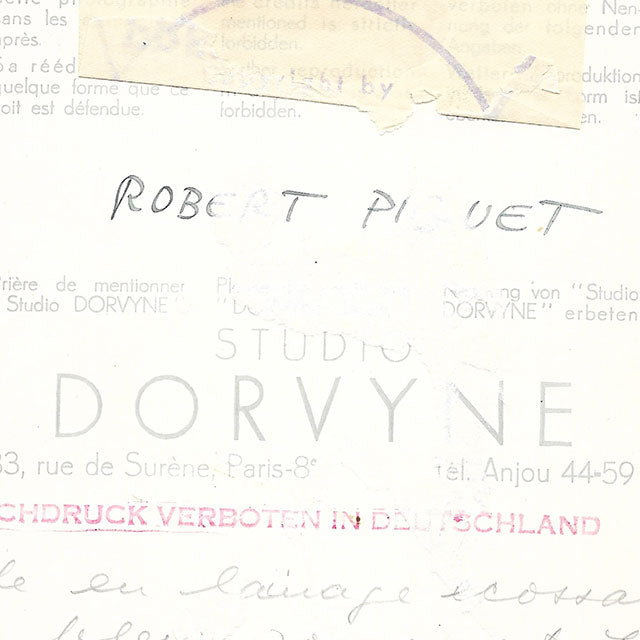Robert Piguet - Robe en lainage écossais, tirage du studio Dorvyne (1939)