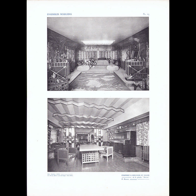 Chambre à coucher et salon de la péniche Amour de Paul Poiret (1925)