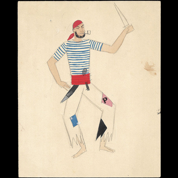 Ray Bret Koch - Le Pirate, dessin de costume (1920s)