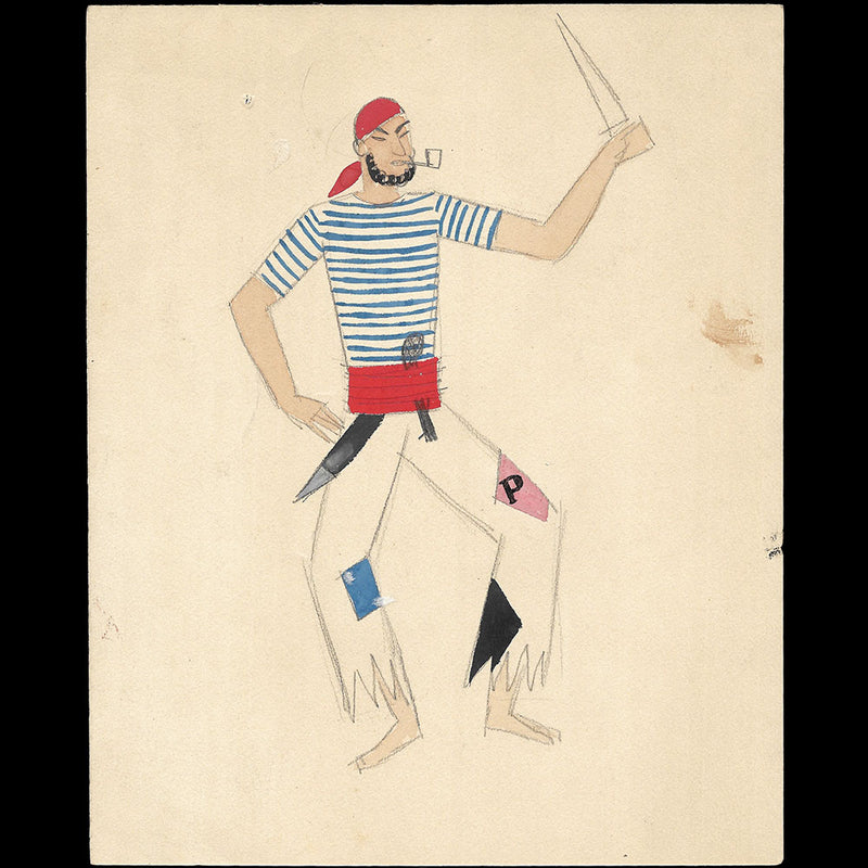 Ray Bret Koch - Le Pirate, dessin de costume (1920s)