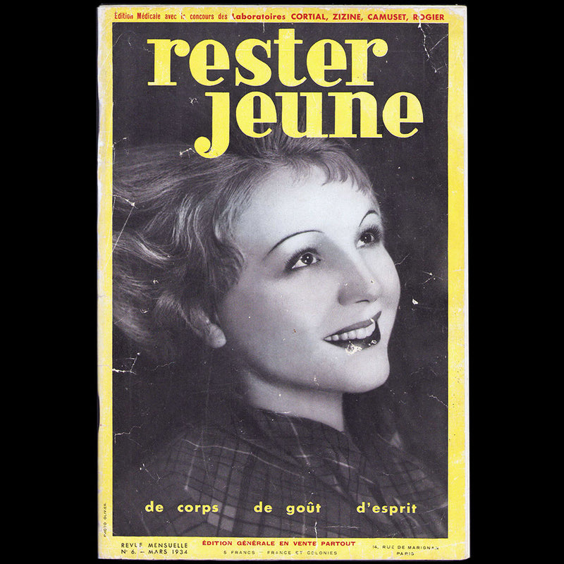 Rester Jeune, mars 1934 couverture d'Olivier