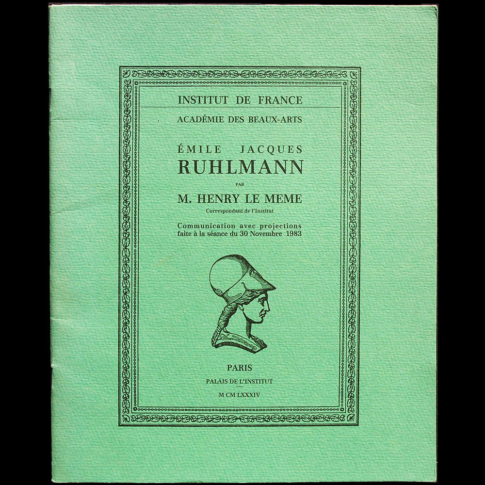 E.-J. Ruhlmann - Communication par Henry Le Meme à l'Institut de France (1984)