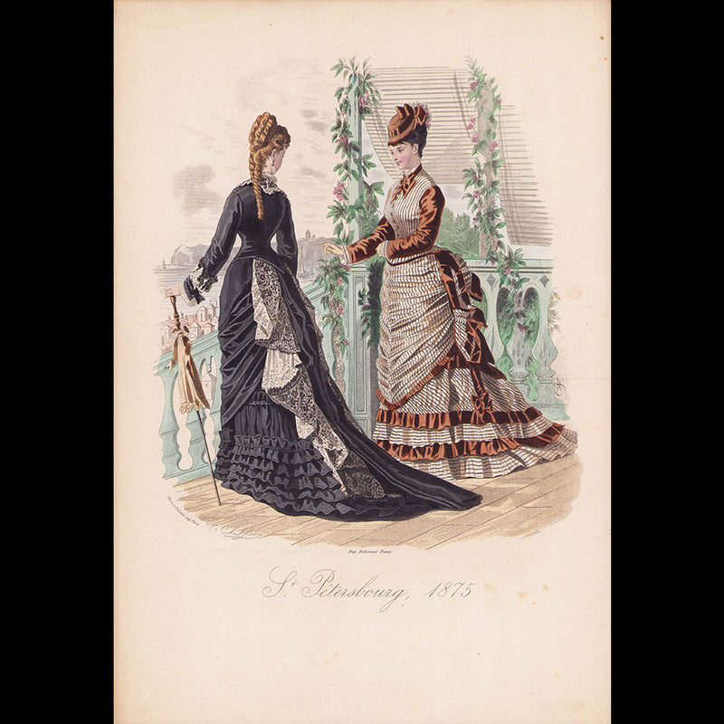 Saint Petersbourg, 1875 - Réunion de 13 gravures de mode