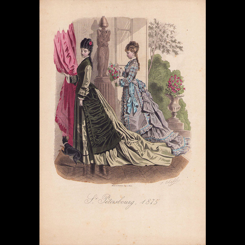 Saint Petersbourg, 1875 - Réunion de 13 gravures de mode