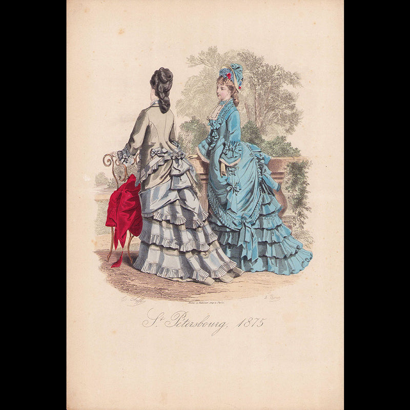Saint Petersbourg, 1875 - Réunion de 13 gravures de mode