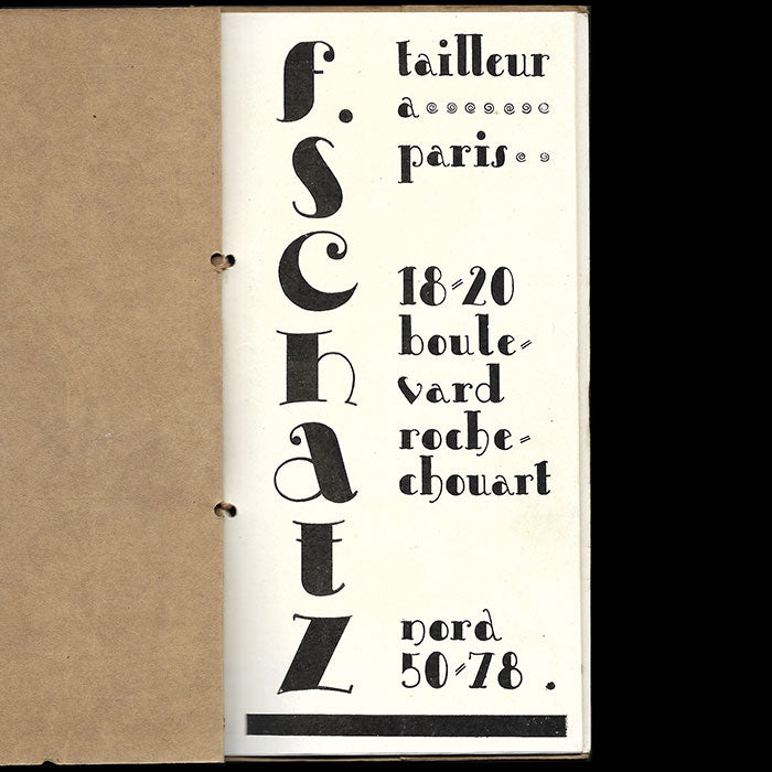 Schatz - Catalogue du tailleur parisien, couverture de Gabriel Ferro (circa 1925-1930)