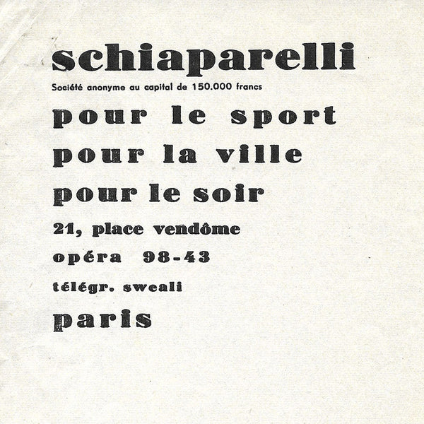 Schiaparelli - Lettre adressée à une employée (1954)
