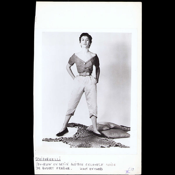 Schiaparelli - Ensemble en tissu Robert Perrier (1950s)