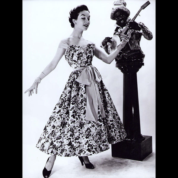 Schiaparelli - Robe en tissu imprimé de Robert Perrier (circa 1954)