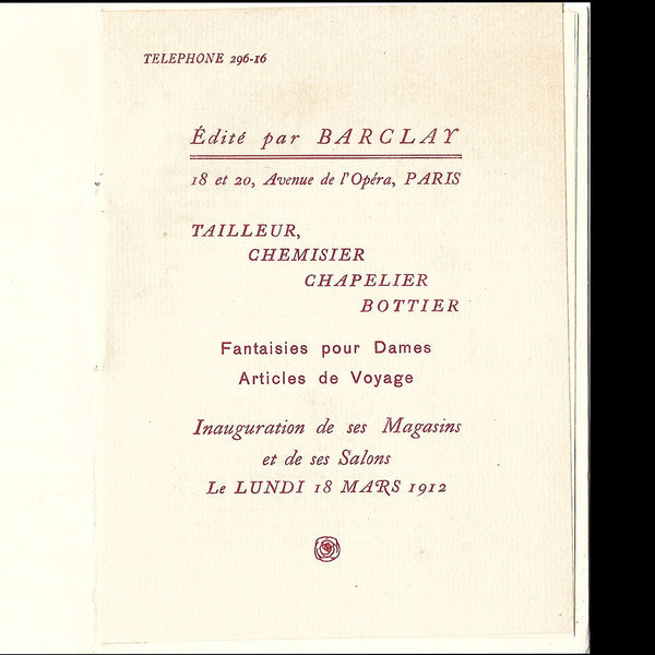 Barclay - Le Grand Chic, dessins et texte par Sem (1912)