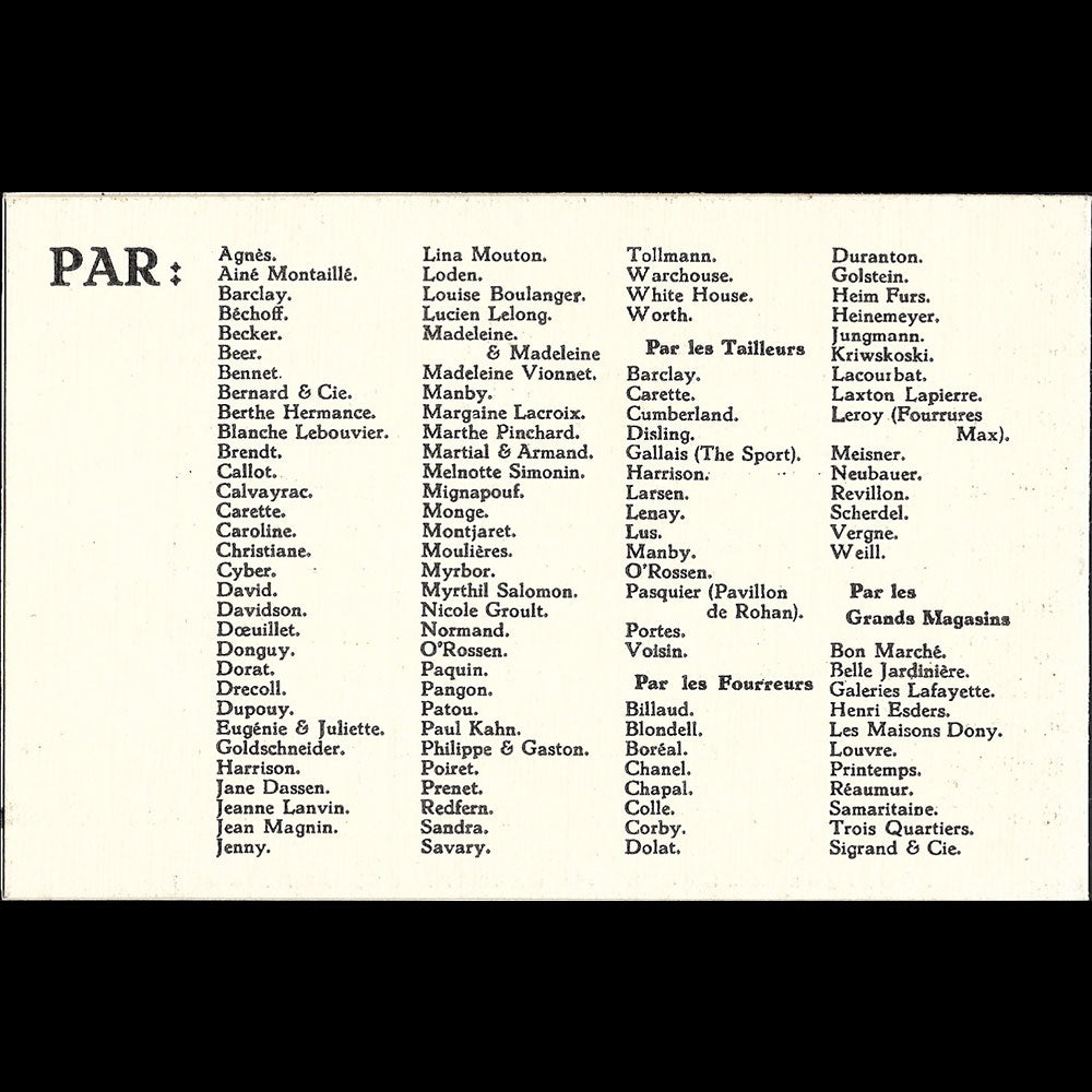 Siegel - Exposition des Arts Décoratifs Industriels à Paris en 1925, carte de la maison de mannequins (1925)