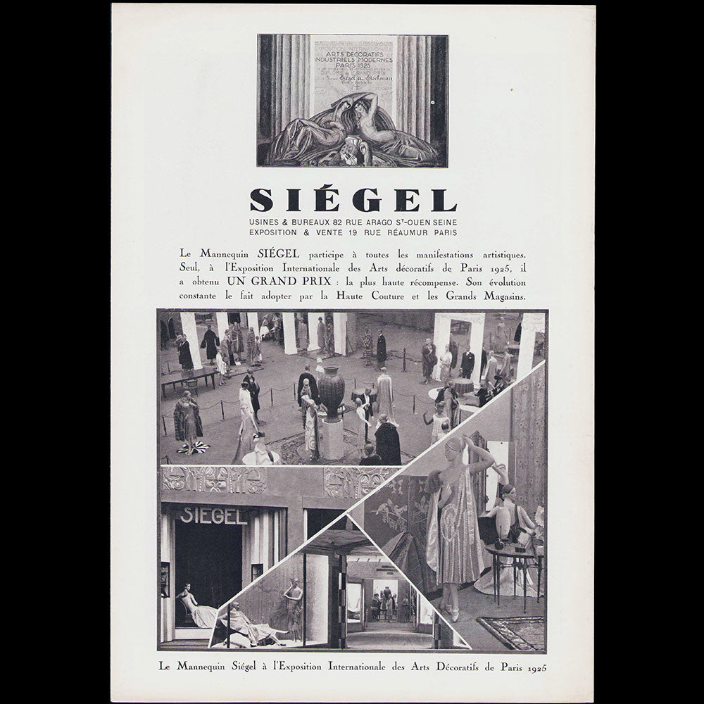 Siégel - Document publicitaire de la maison de mannequins (1926)