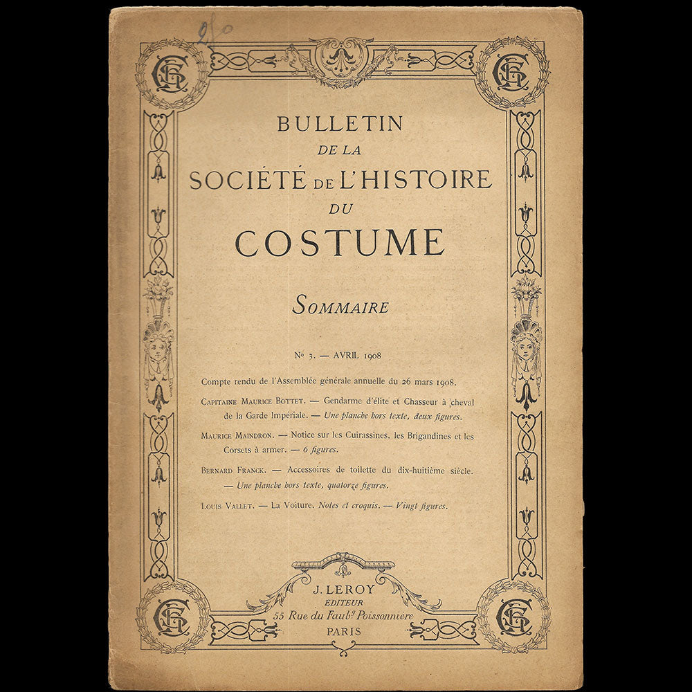 Bulletin de la Société de l'Histoire du Costume, n°3 (avril 1908)
