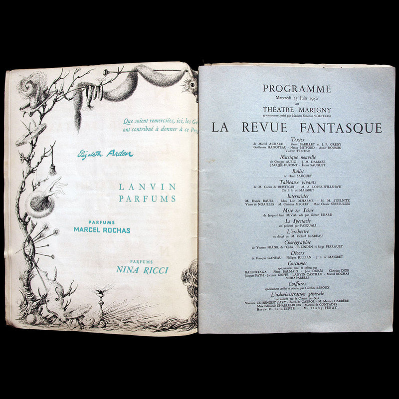 La Revue Fantasque - Programme de la soirée du 25 juin 1952, couverture de Leonor Fini