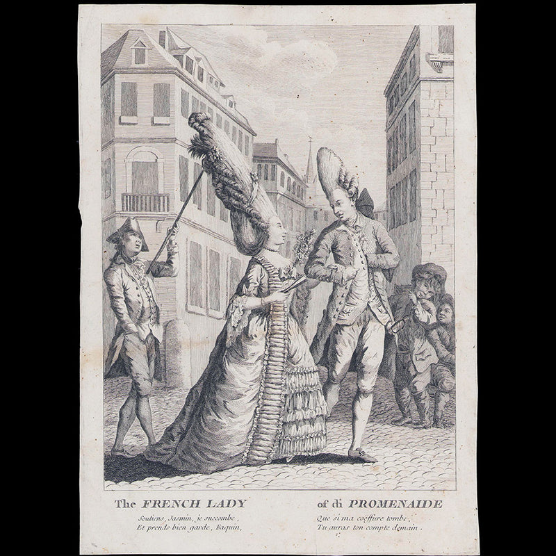 The French Lady of di Promenaide - Caricature des coiffures hautes (circa 1770-1780)