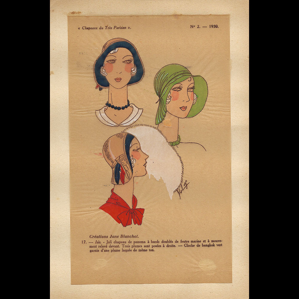 Les Chapeaux du Très Parisien, Réunion de 8 planches du n°2, été 1930