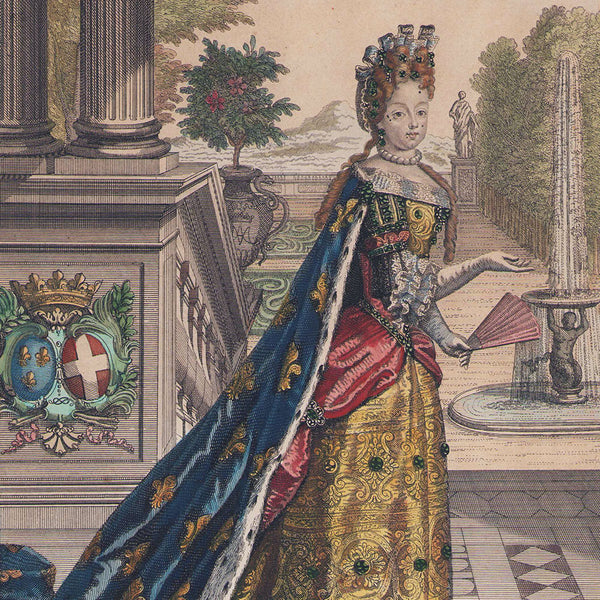 Trouvain - Madame la Duchesse de Bourgogne, portrait en mode (circa 1697)