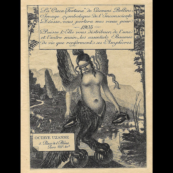 Uzanne - Carte de voeux pour l'année 1905 par Vallotton d'après Bellini