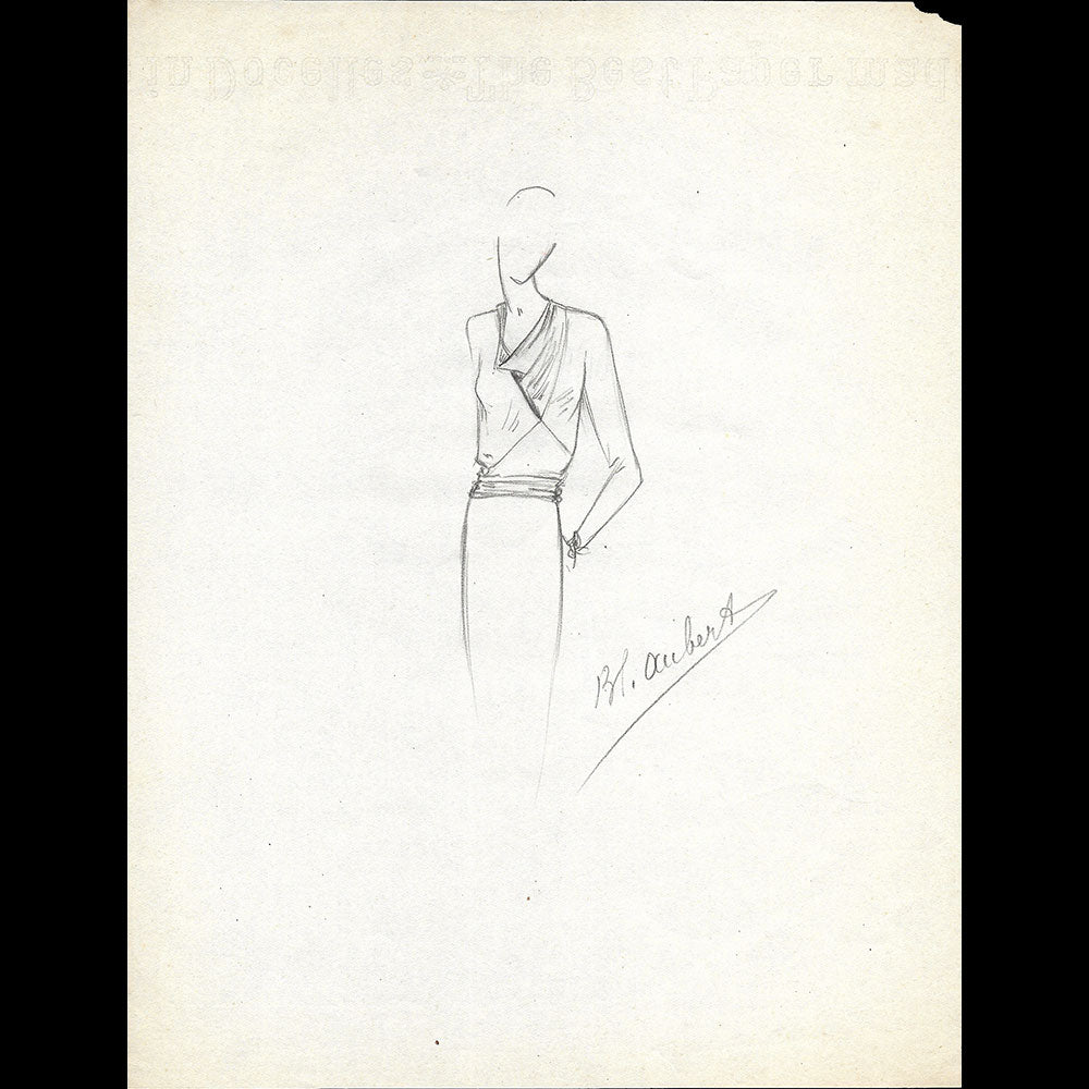Vionnet - Dessin d'une blouse par Blanche Aubert (circa 1930)