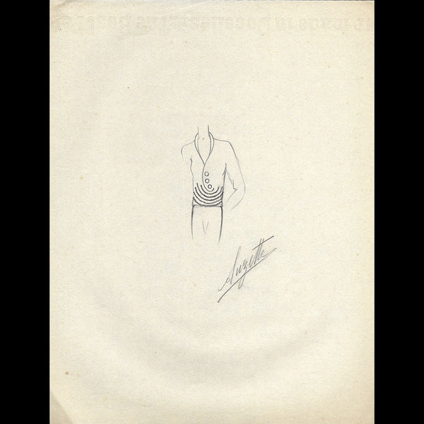 Vionnet - Dessin d'une blouse par Suzette (circa 1930)