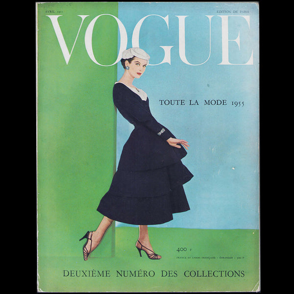Vogue France (avril 1955), couverture de Henry Clarke