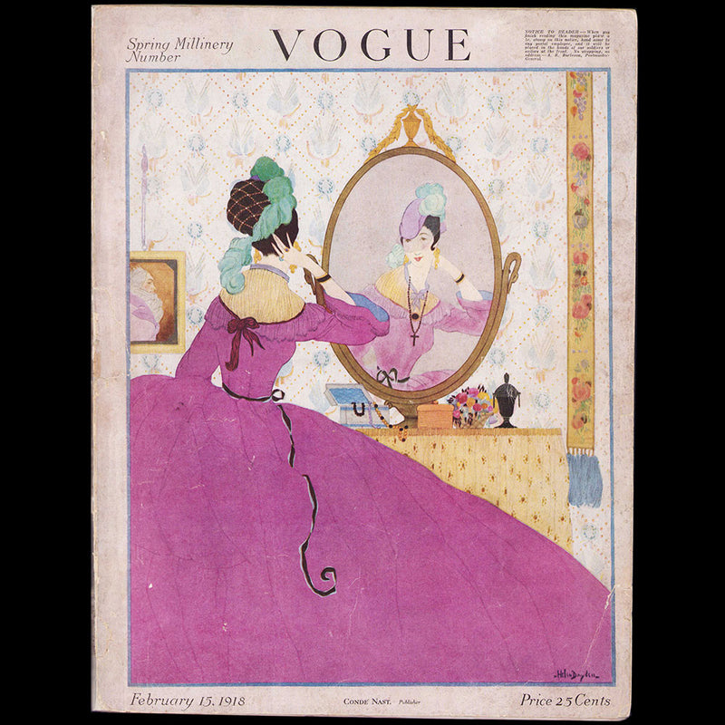 Vogue US (15 février 1918), couverture d'Helen Dryden