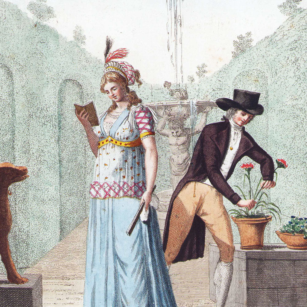 La Tranquillita, Figurino di moda n°9, gravure de mode italienne d'Angelo Volpini (1797)