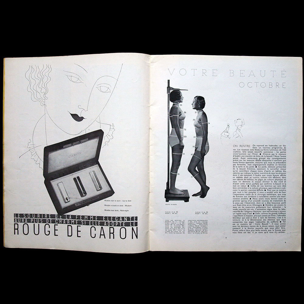 Votre Beauté, octobre 1933, couverture de Scaioni