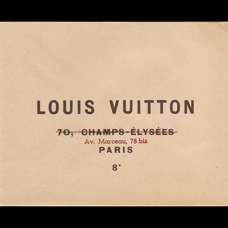 Louis Vuitton - Enveloppe à l'adresse du 70 avenue des Champs-Elysées à Paris (1954)