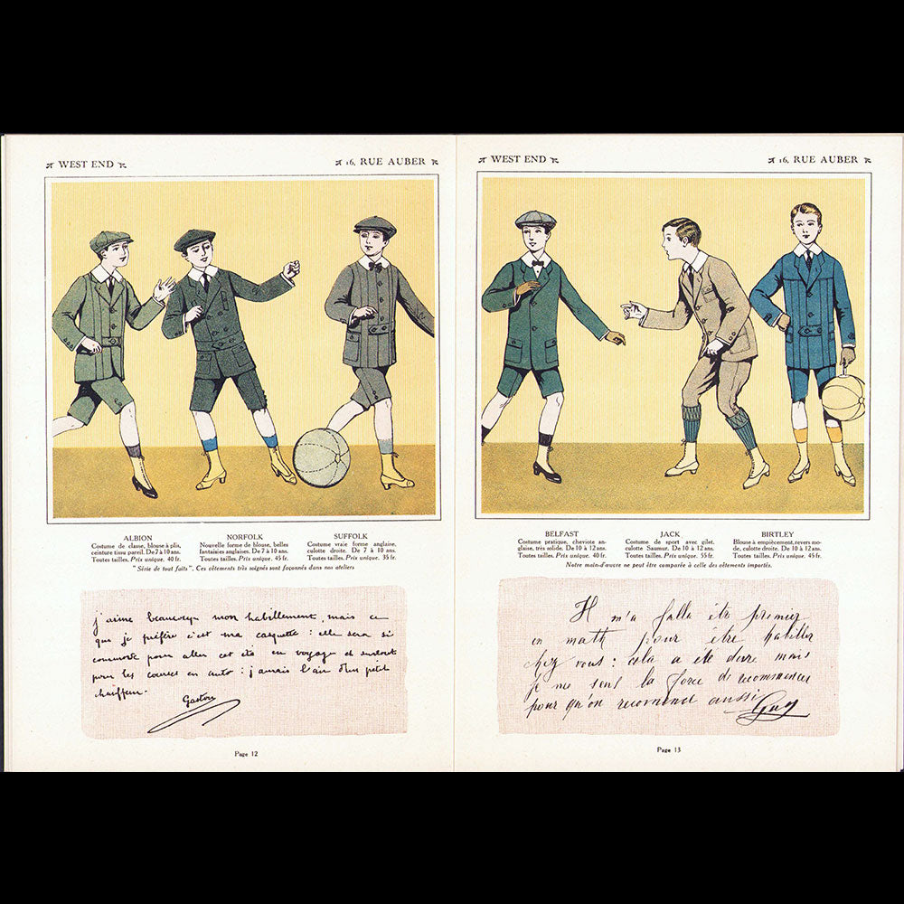 West End Tailors, Correspondance, édition spéciale pour jeune gens, garçonnets, fillettes et jeunes filles (1914)
