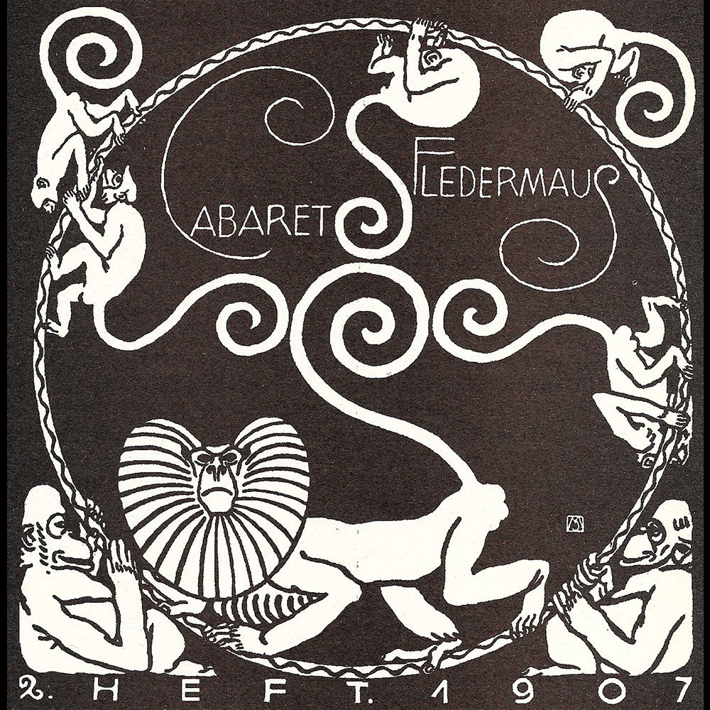 Wiener Werkstätte - Cabaret Fledermaus, estampe de Moriz Jung (1907)