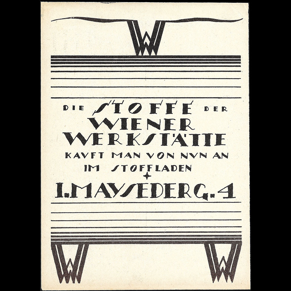 Wiener Werkstätte - Die Stoffe, affiche pour les tissus du WW par Dagobert Peche (circa 1915)
