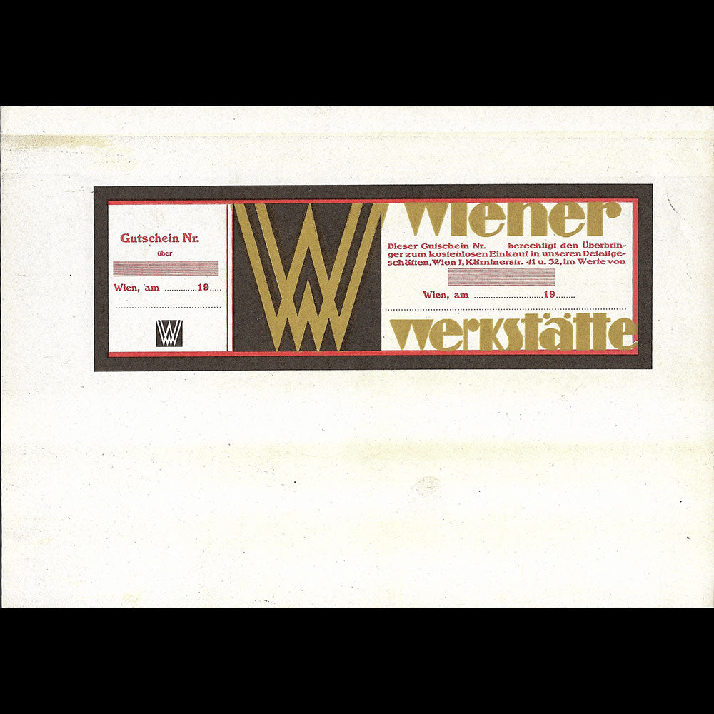 Wiener Werkstätte - Gutschein, coupon (1929)