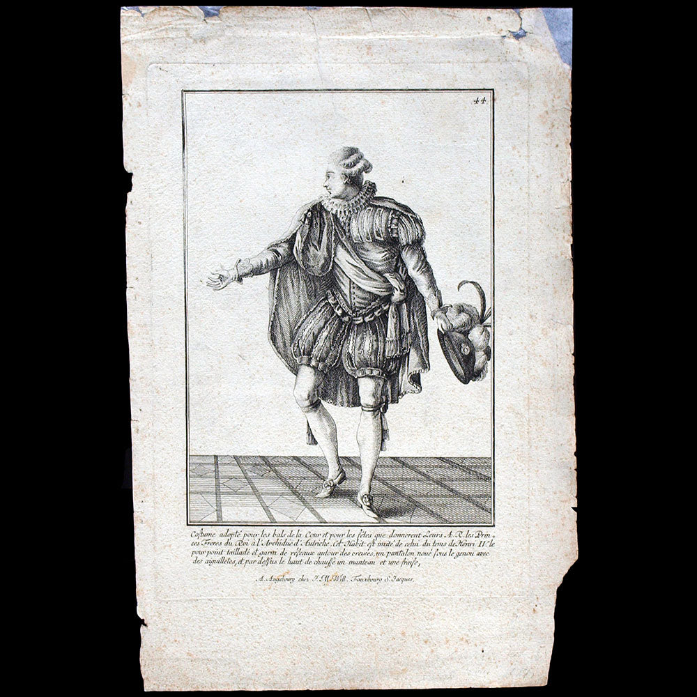 Gallerie des Modes et Costumes Français, gravure n° S 107, Costume pour les bals de la Cour (1779), copie allemande