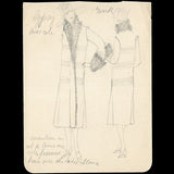 Worth - Ensemble de dix dessins de robes et manteaux (1920s)