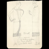 Worth - Ensemble de dix dessins de robes et manteaux (1920s)
