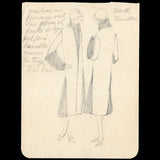 Worth - Ensemble de dix dessins de robes et manteaux (1920s)