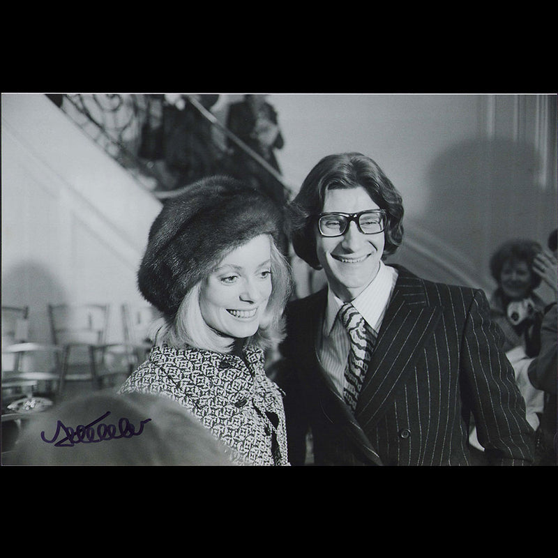 Yves Saint Laurent et Catherine Deneuve tirage sign par l