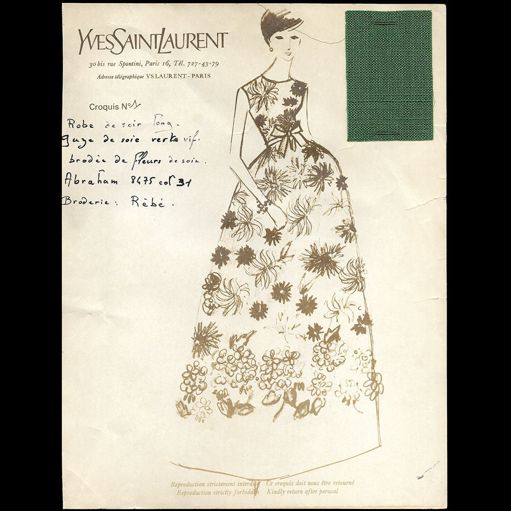 Yves Saint-Laurent - Ensemble de 145 croquis de la collection Printemps-Eté 1965